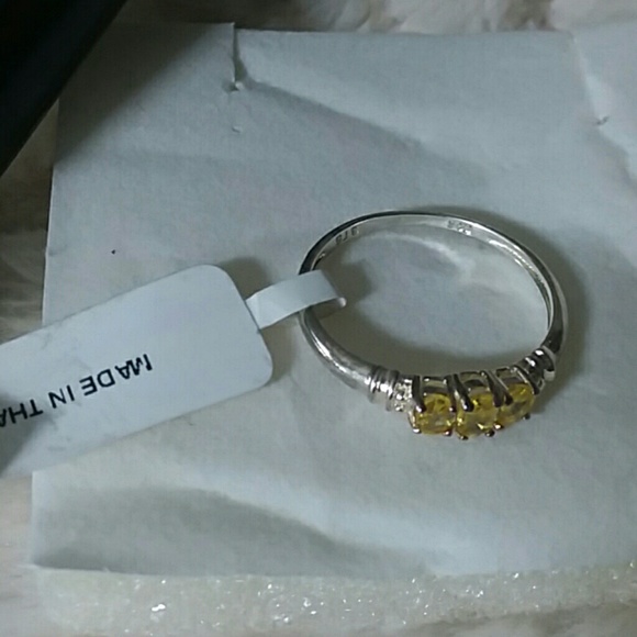 Citrine Jewlery set Ring Earring Necklace yellow - Picture 6 of 7